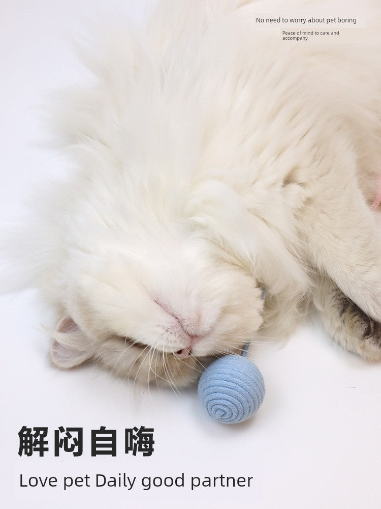 Yuanzhang Meow Cat Toy Ball Cat Teaser Bite-Resistant Ball Scratch-Resistant String Bell Self-Hi Relieving Stuffy Interaction Cat Supplies