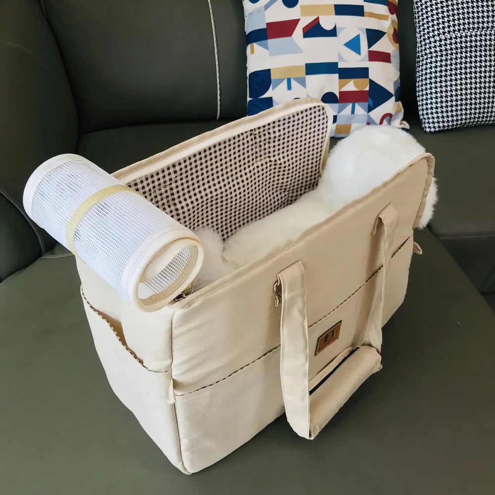 Dog Car Seat Dog Booster Car Seat Cat Carrier Bag Cat Bed for Small Dogs Cats Pet Car Seat with Pad and Straps for Dogs Cats