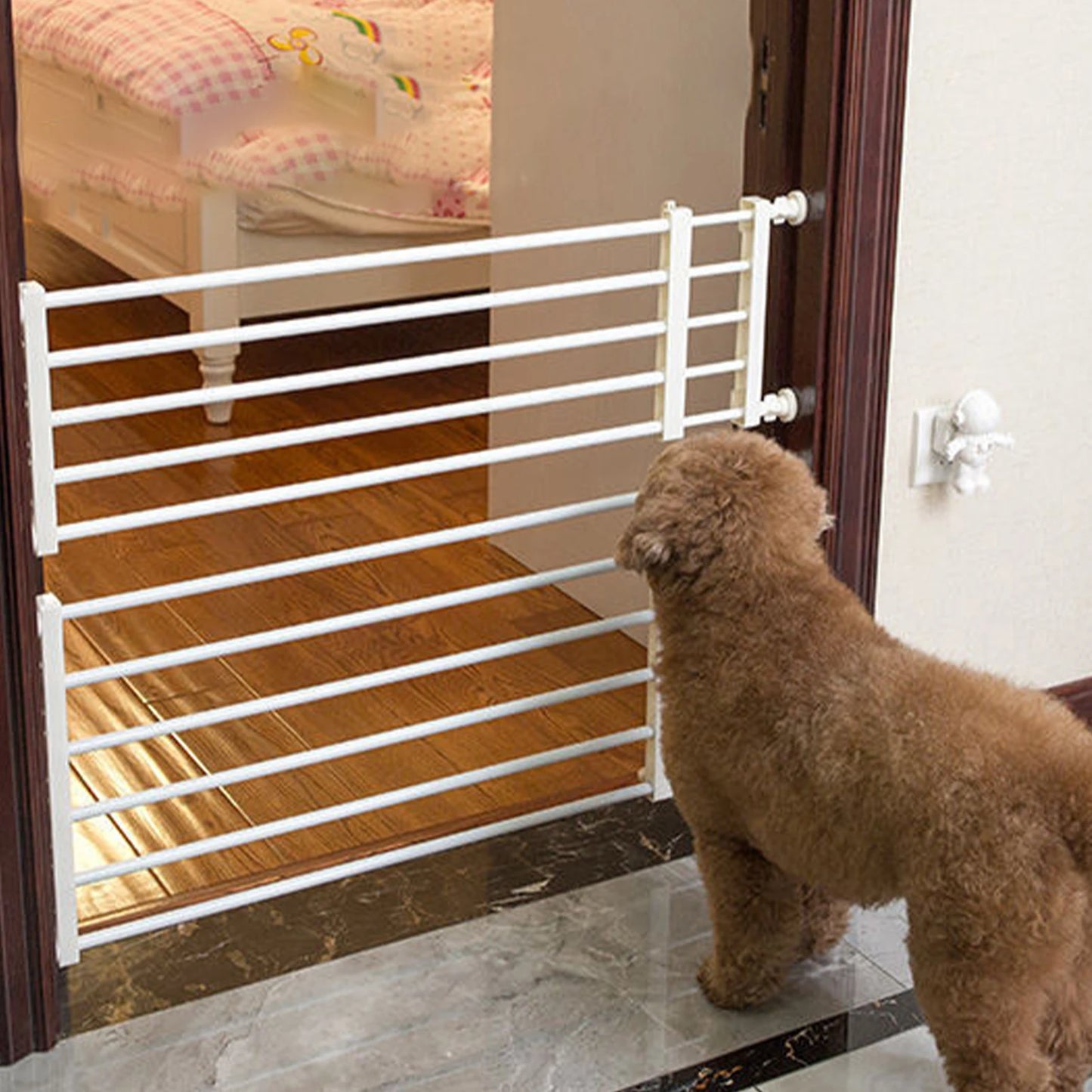 Household Pet Railing Isolation Door Anti-blocking Cat Dog Fence Indoor Cage Small Medium Pets Length 55.8-100cm Width 24cm