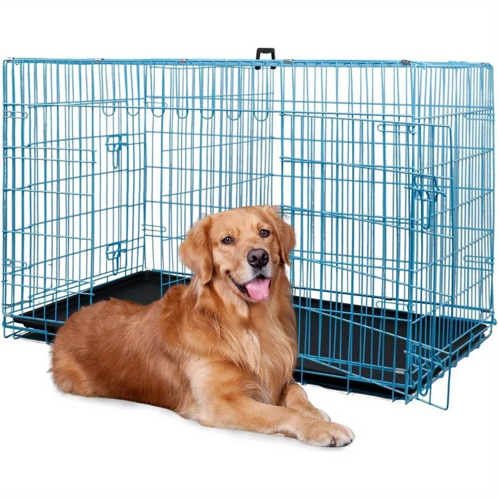 Folding wire kennel for large dog crate