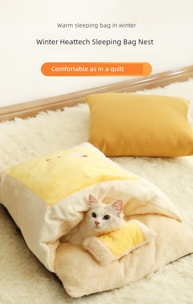 Duokete Semi-Closed Cold-Proof Quilt Sleeping Bag Cat Nest