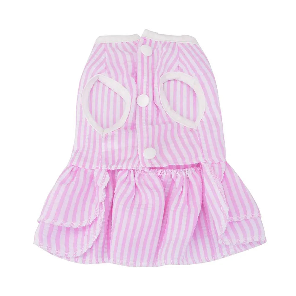 Dog Dress for Small Dog Girl Puppy Clothes Female Princess Tutu Striped Skirt Summer Shirt for Chihuahua Cat Pet Apparel Outfits