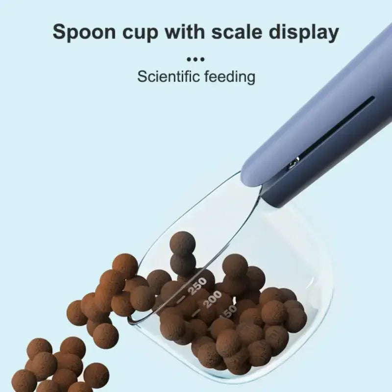 Pet Food Cup for Dog Cat Feeding Bowl Kitchen Scale Spoon Measuring Scoop Cup Portable with Scale Feeding Transparent Supplies