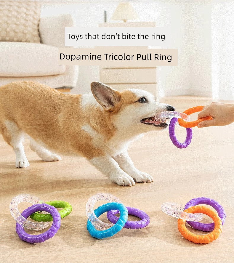 Hot Bite-Resistant Dog Pull Ring Toy Molar Tug-of-War Pull Toy Doggy Bite-Resistant Pet Puppy Relieving Boredom