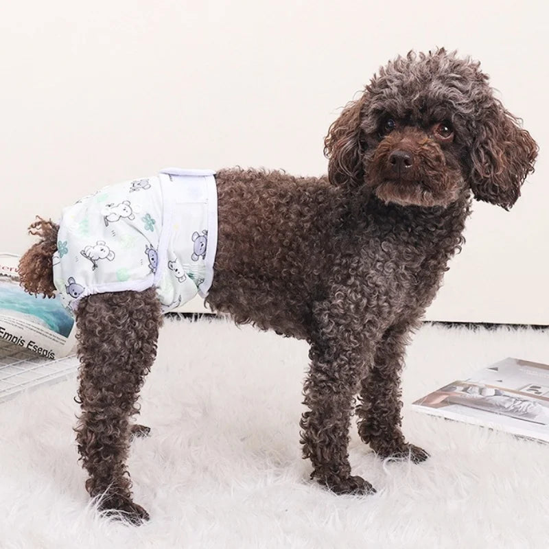 Washable Female Dog Diapers Reusable Dog Panties Menstruation Pet Physiological Safety Pants Adjustable Cat Diapers Pet Supplies