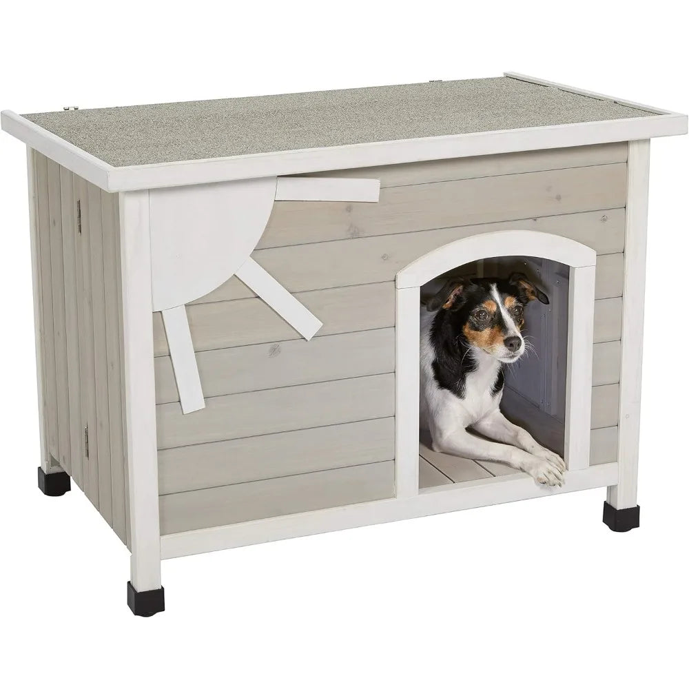 Homes for Pets Folding Outdoor Wood Dog House,No Tools Required for Assembly | Dog House Ideal for Small Dog Breeds,Beige kennel