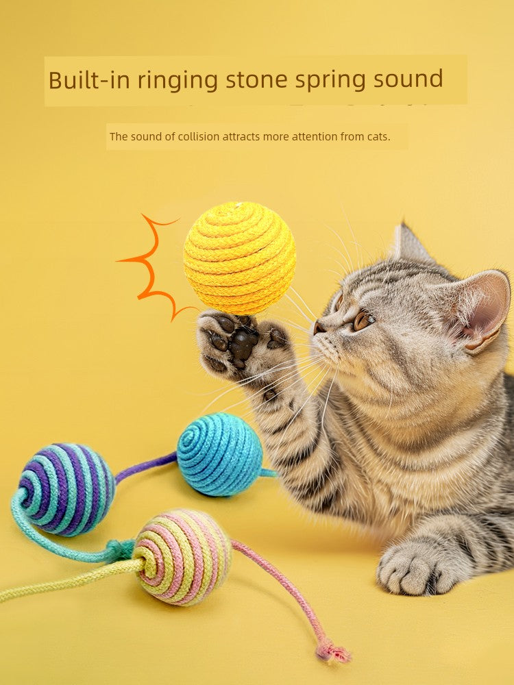 Self-Hi Relieving Stuffy Anti-Scratch Sound Grinding Teeth Kittens Toy Ball