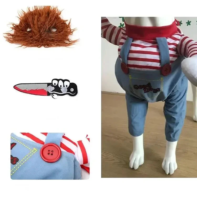 1PCS Halloween Dagger Pet Transformation Dress Festival Funny Knife Holding Dog Clothes Cat Standing Dress Pet Dress Up