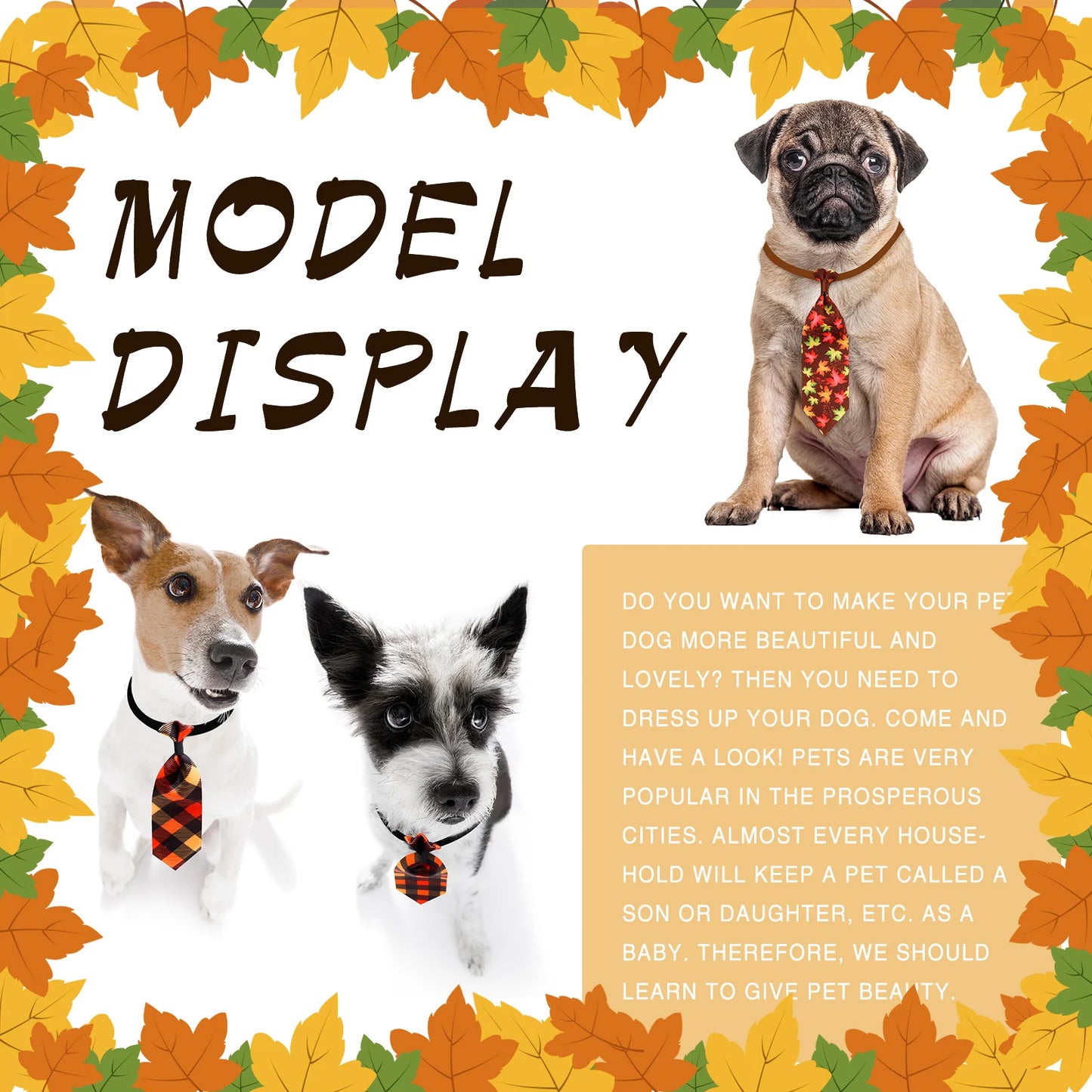 10PCS Fall Pet Dog Bow Tie Grooming Thanksgiving Dog Neckties With Pumpkin Adjustable Dog Collar Small Dog Autumn Pet Supplies