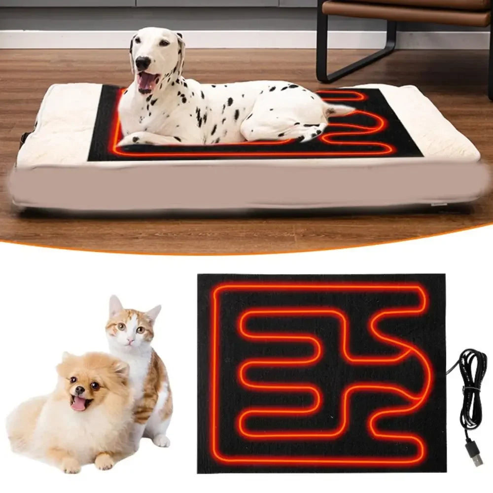 Pet Dog Heating Pad Warm USB Folding Heated Sheet Waterproof Car Seat Mat Cushion Pet Reptile Winter Outdoor Warm