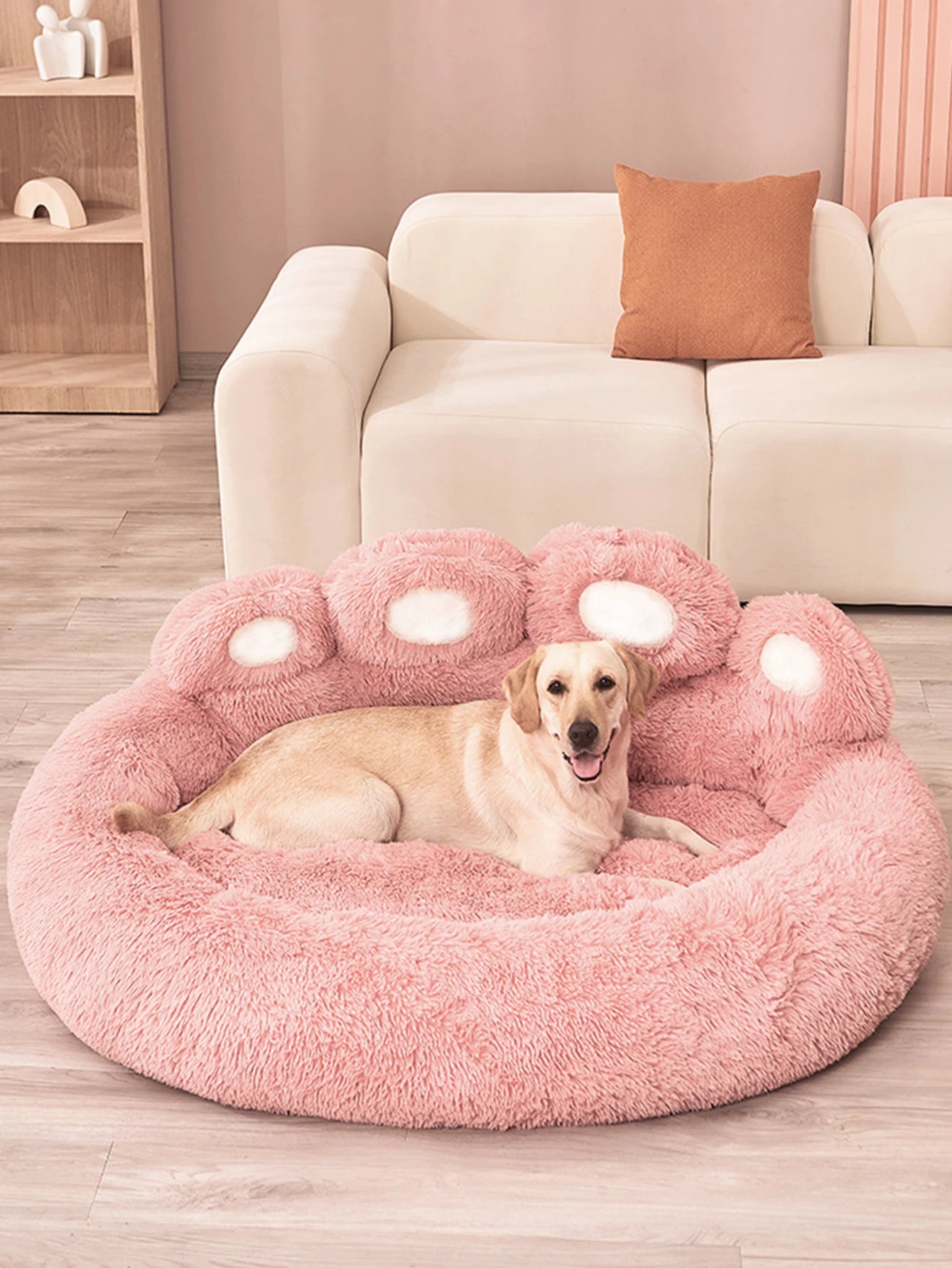 Fluffy Dog Bed Large Pet Products Dogs Beds Small Sofa Baskets Pets Kennel Mat Puppy Cats Supplies Basket Blanket Accessories