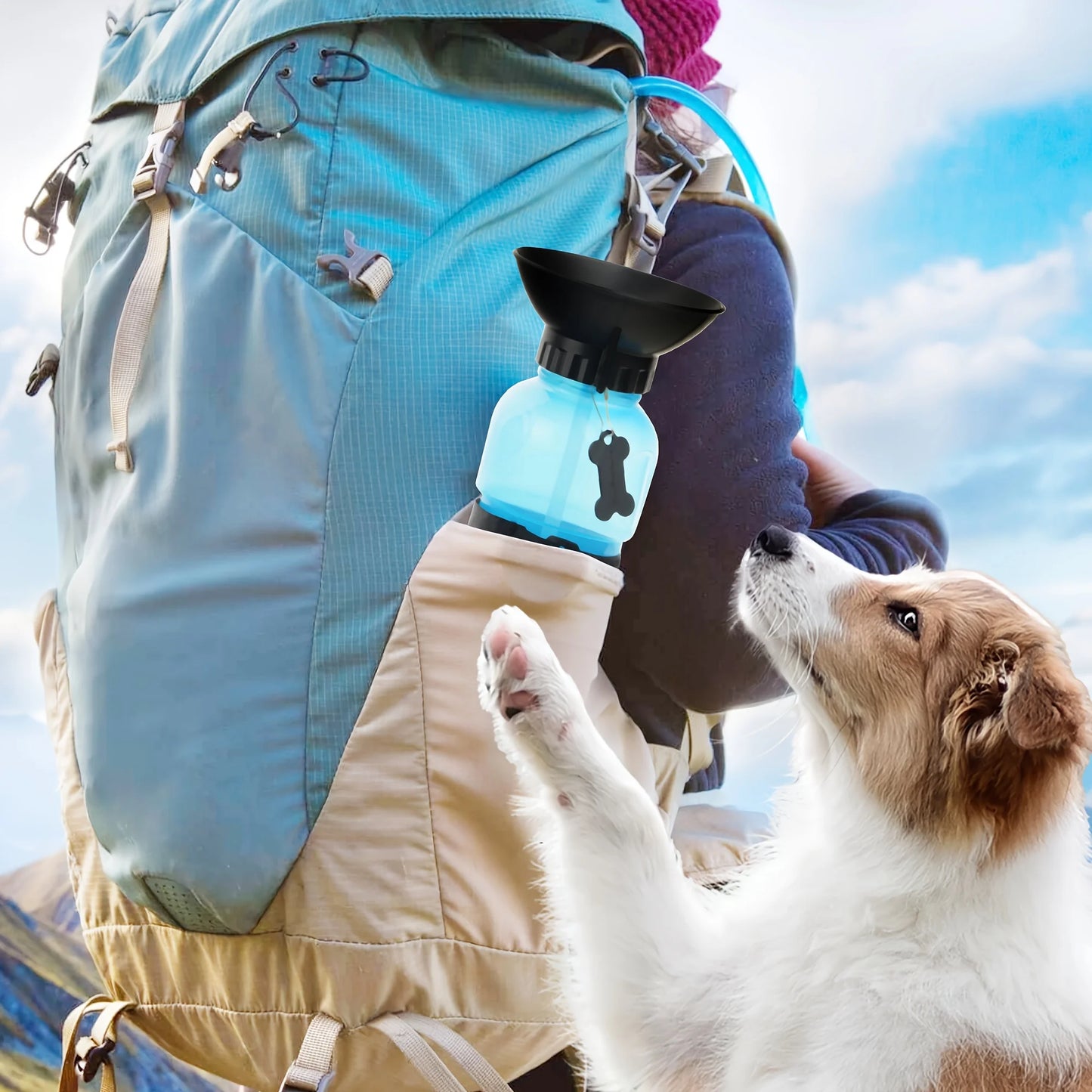 Dog Water Bottle, Portable Travel Water Bottle Dispenser For Dogs - Cats & Kitten Outdoor Travel Water Bottle Bowl,