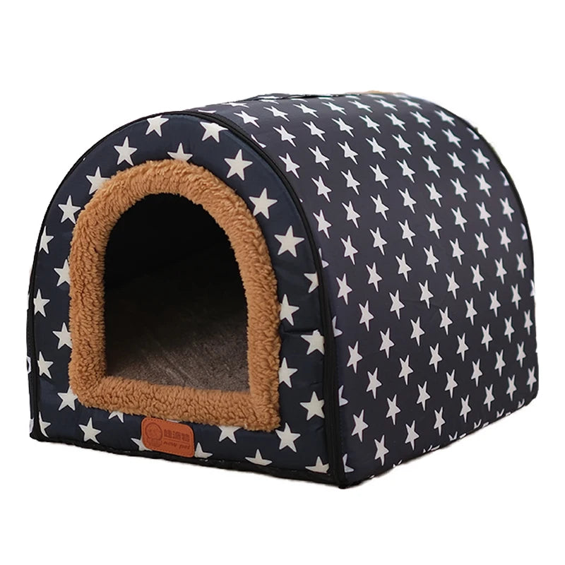 Removable Dog Warm House Washable Pet bed for Large Medium Dogs Travelling Portable Dot Print Flower Pet House Sleeping Bed