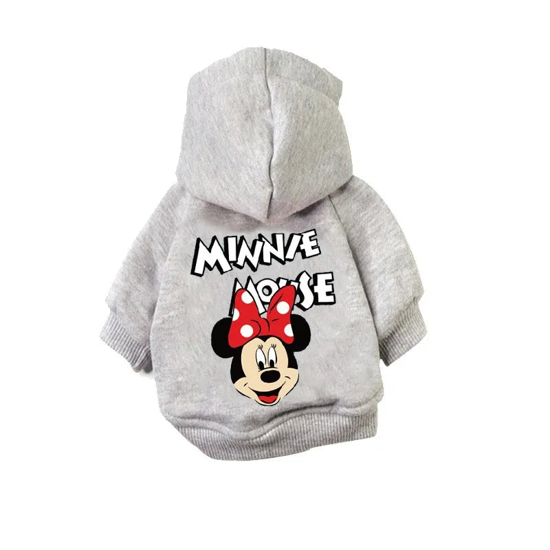 2024 New Disney Pet Dog Clothes Minnie Mouse Hoodie Companion Cozy Puppy Small Medium Dog Sweatshirt French Chihuahua Pug S-xxl