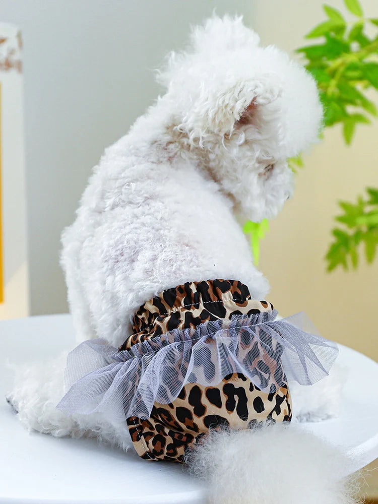 Lace Panties For Female Dogs Cotton Leopard Pet Girl Small Medium Puppies Animal Cat Washable Dog Diaper Sabananel Costumes Pugs