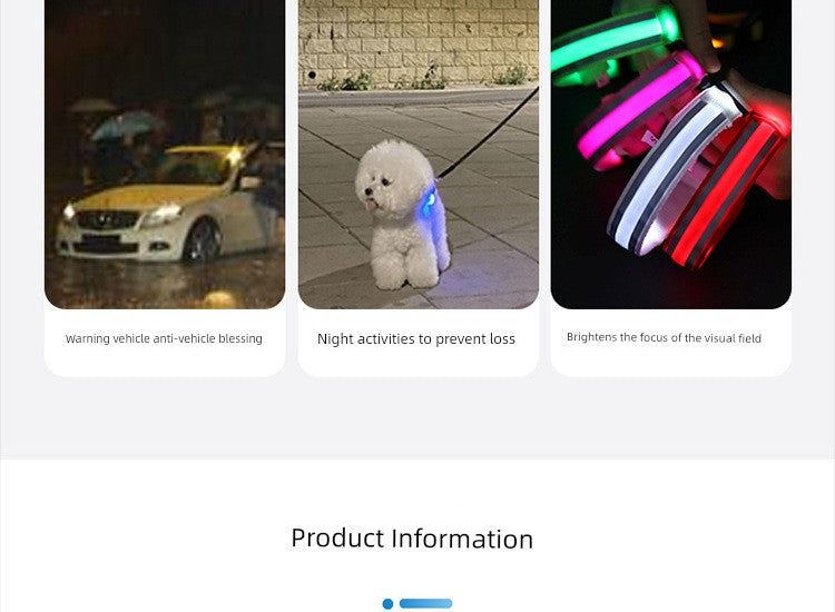 Rechargeable Night Anti-Lost Seven-Color Light Band Dog