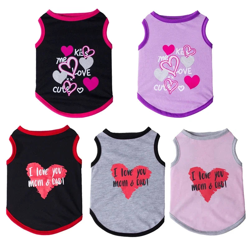 Cute Print Cat Dog Sleeveless Vest Summer Pet Clothes Fabric No Pilling for Small Dogs Chihuahua Yorkshire Puppy Clothing Shirt