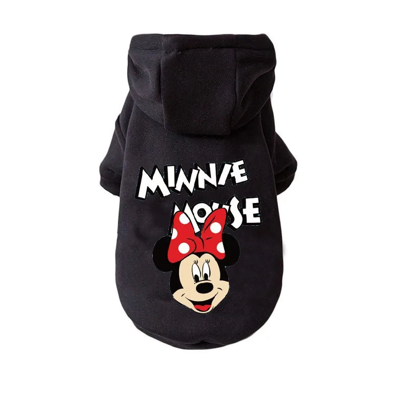 2024 New Disney Pet Dog Clothes Minnie Mouse Hoodie Companion Cozy Puppy Small Medium Dog Sweatshirt French Chihuahua Pug S-xxl