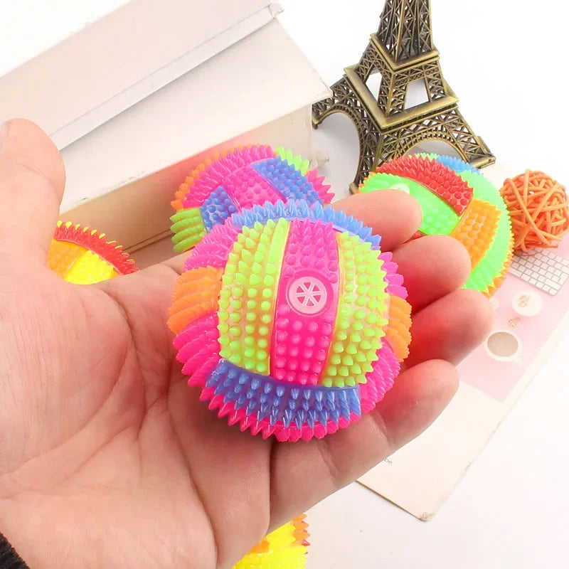 Glowing Ball Dog Toy Led Puppy Bouncy Chew Dog Ball Molar Toy Pet Color Light Ball Interactive Toys for Cats Small Dogs