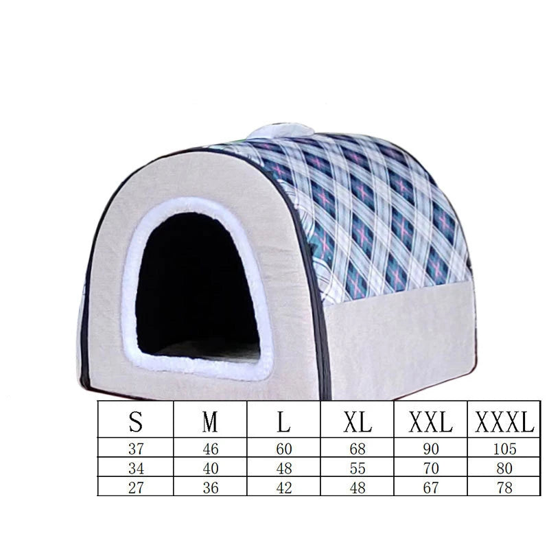 Dog Winter House Cold Weather Dog House With Flexible Fabric Door Cozy Puppy Bed House Detachable Washable For Medium Dog