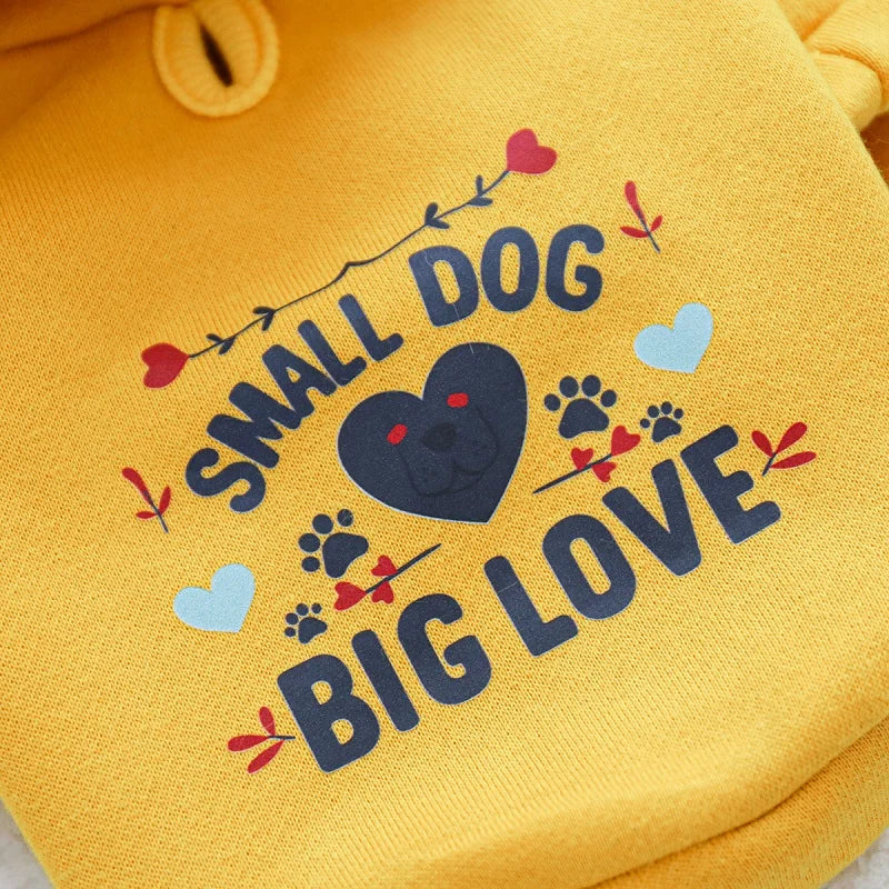 Pet Dog Clothes for Small Medium Dogs Winter Warm Dog Hoodie Letter Print Puppy Pullover Pet Sweatshirt Bichon Frise Dog Clothes