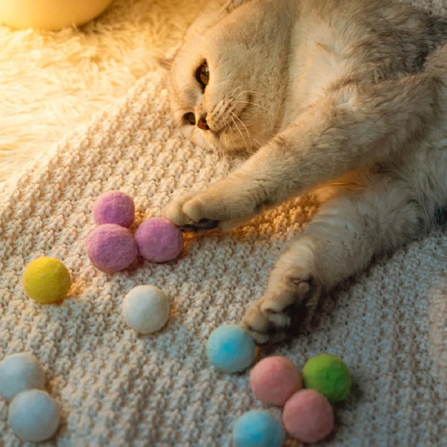 Cat Plush Ball Shooting Gun Relieving Depression Self Hi Silent Ball Cat Toy Plush Ball Micro Elastic Static Sticking Plush Ball