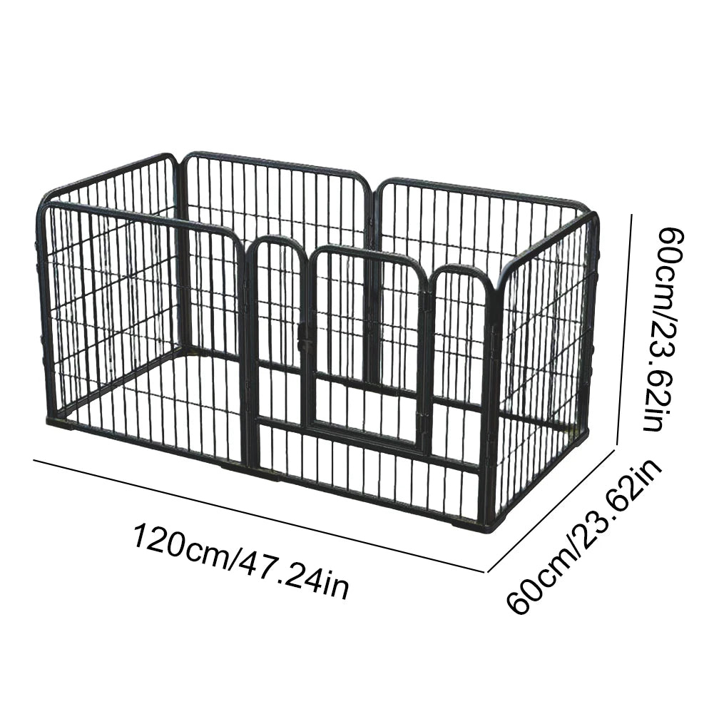 6 Panels Exercise Puppy Kennel Cage Foldable Heavy Duty Dog Cage Heavy Duty Dog Exercise Fence for Dog Cat Rabbit Pet Exercise