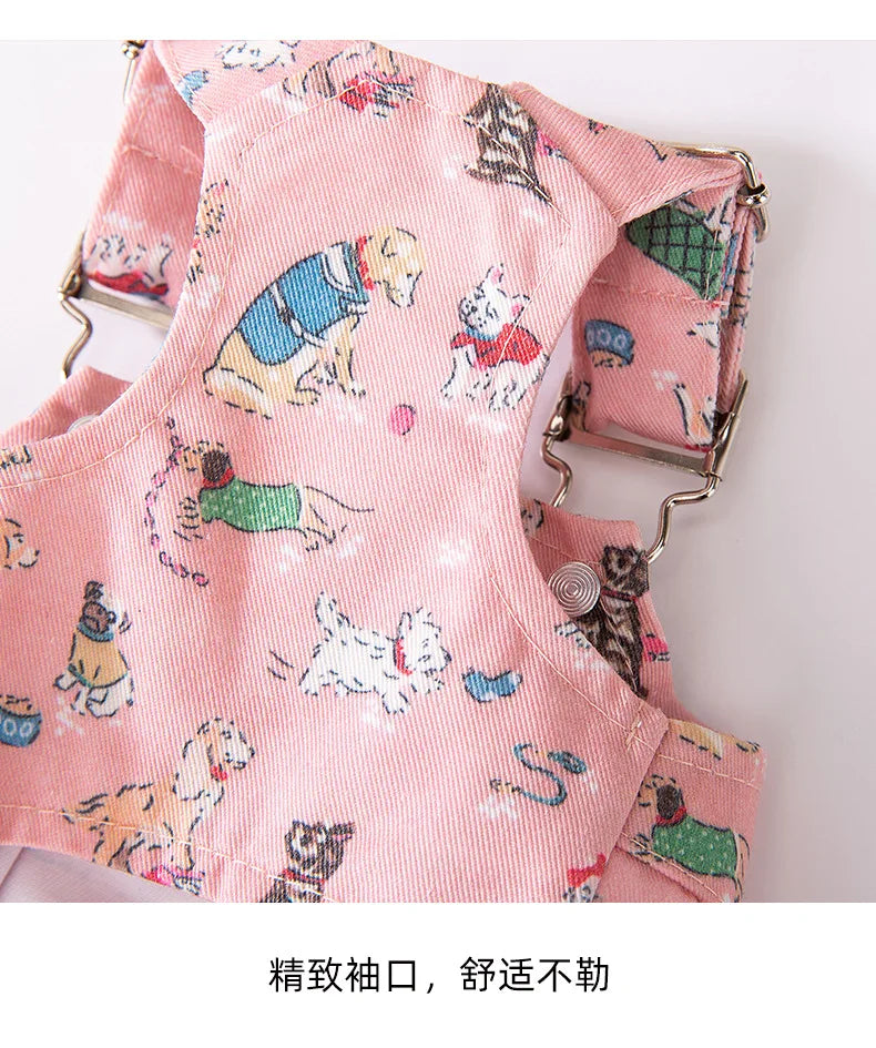 Autumn Winter Dog Princess Cartoon Cute Dogs Graffiti Traction Strap Skirt Cat Skirt Pet Dog Clothes Puppy Clothes Dresses