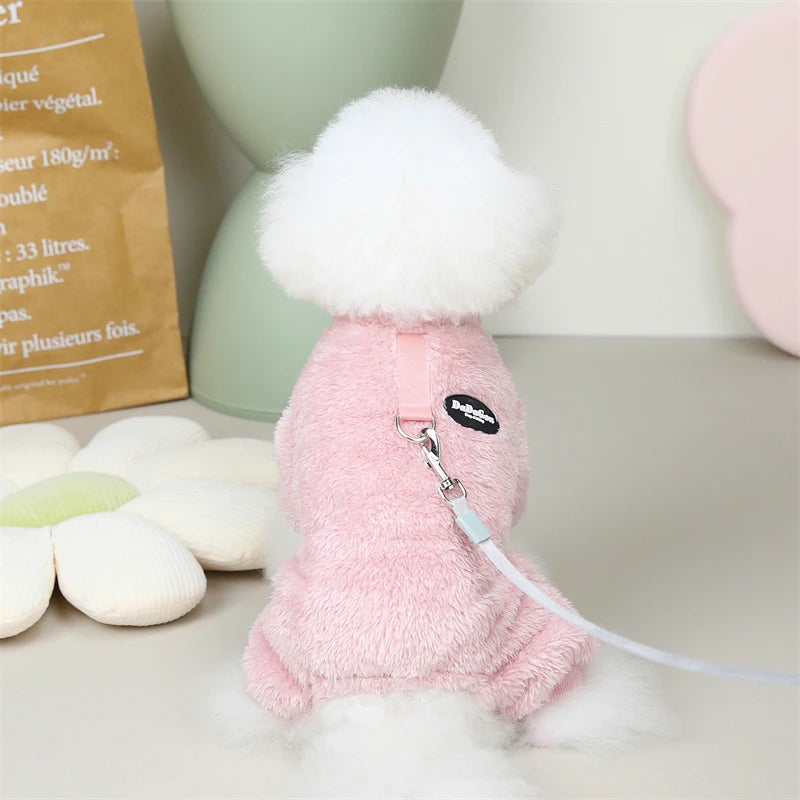 Winter Puppy Jumpsuit Soft Warm Dog Clothes For Small Medium Dogs Pajamas Chihuahua Coat Pug Yorkies Overalls Pet Clothing