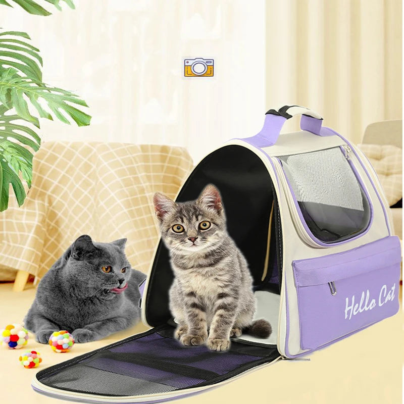 Pet Portable Backpack Pet Shoulder Bag Cat Dog Outing Handheld Portable Foldable