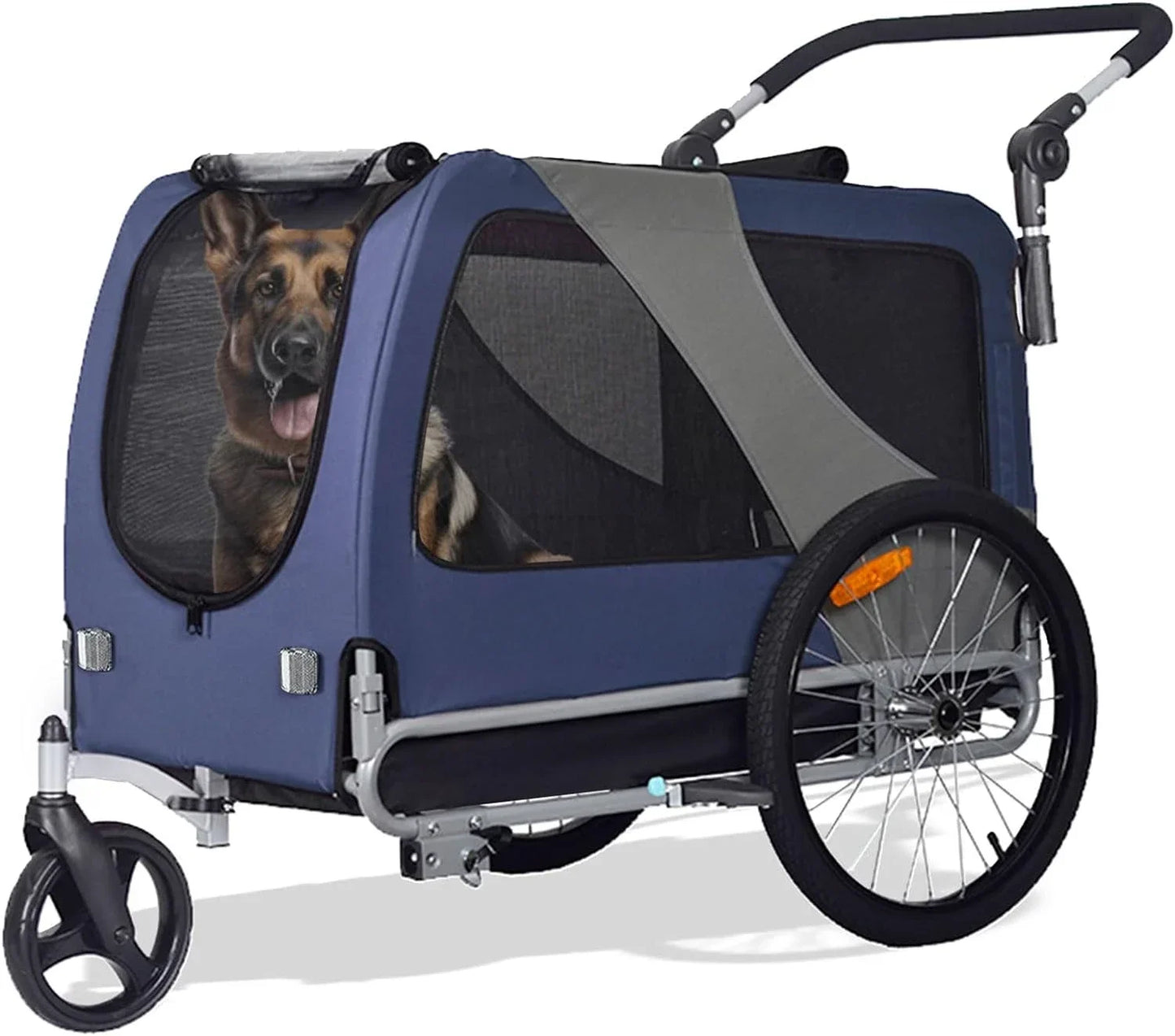 Premium Large/XL Pet Bike Trailer & Stroller for Large Sized Dog or Multiple Small Dogs,Low Center of Gravity Easy Folding Frame