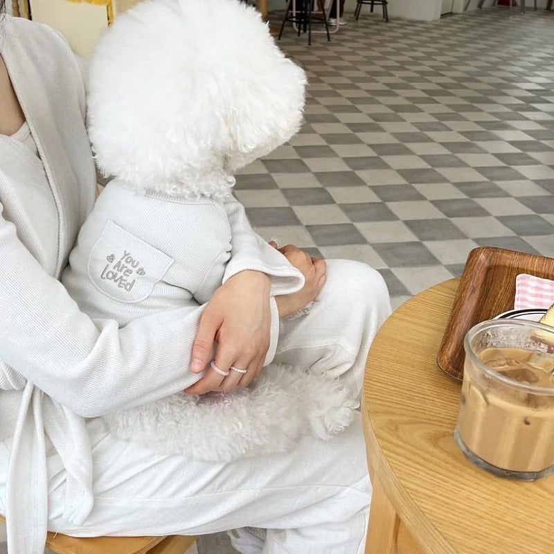 Fashion Pet Dog Bottoming Shirt Puppy Solid Color Clothes Winter Teddy Warm Two Legged Clothing Pet poodle Pullover Dog Jackets