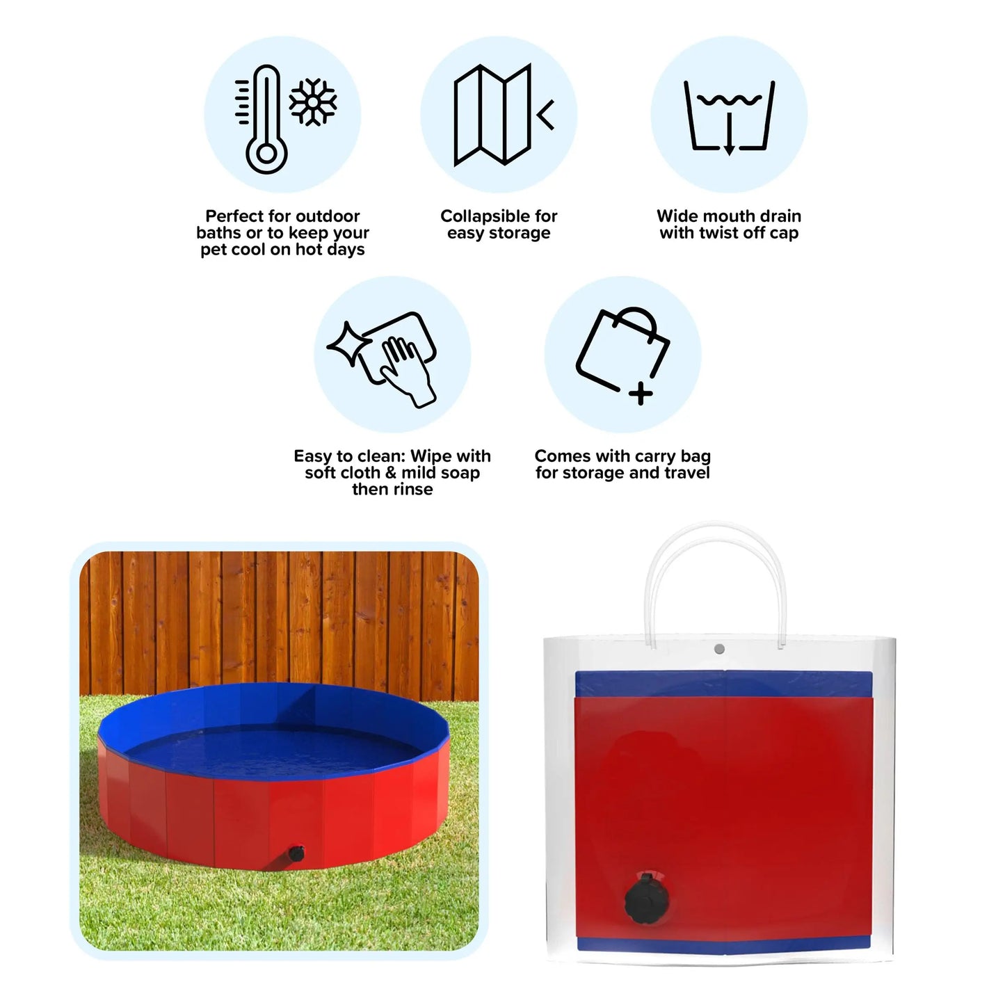 Piscina plegable para perros al aire libre, bañeras plegables portátiles para mascotas, productos para perros y gatos