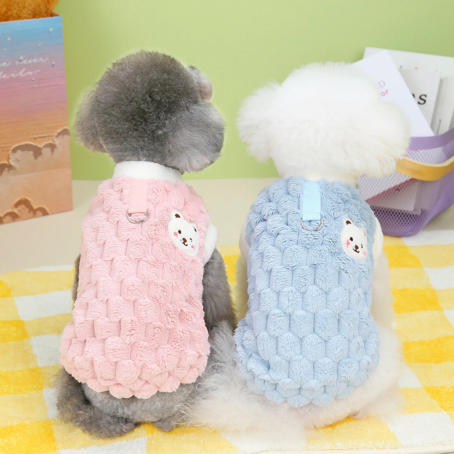 Dog Sweater Plush Warm Pet Clothes for Small Medium Dogs Cats Puppy Vest Fashion Dog Coat Chihuahua Yorkie Teddy Bichon Clothing