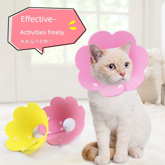 Elizabeth Ring Pet Dog Cat Felt SUNFLOWER Snap Collar Anti-Licking Wound Neck Sterilization Shame Ring