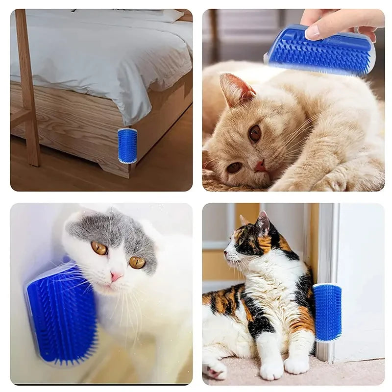 Cepillo de masaje para mascotas y gatos, cepillo para raspar las esquinas, para quitar el pelo, cepillo de limpieza de belleza, peine extraíble para gatitos, rascadores para gatos, herramienta de masaje