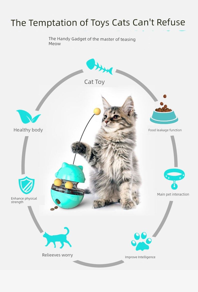 Turntable Food Dropping Ball Relieving Boredom Self-Hi Funny Cat Handy Gadget Toy