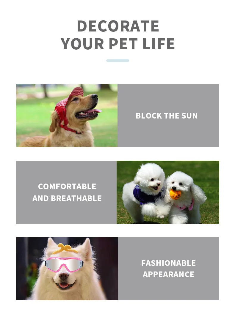 Gafas para perros y mascotas, gafas de sol deportivas de moda para exteriores para perros, correa ajustable para viajes, esquí y gafas antivaho para mascotas