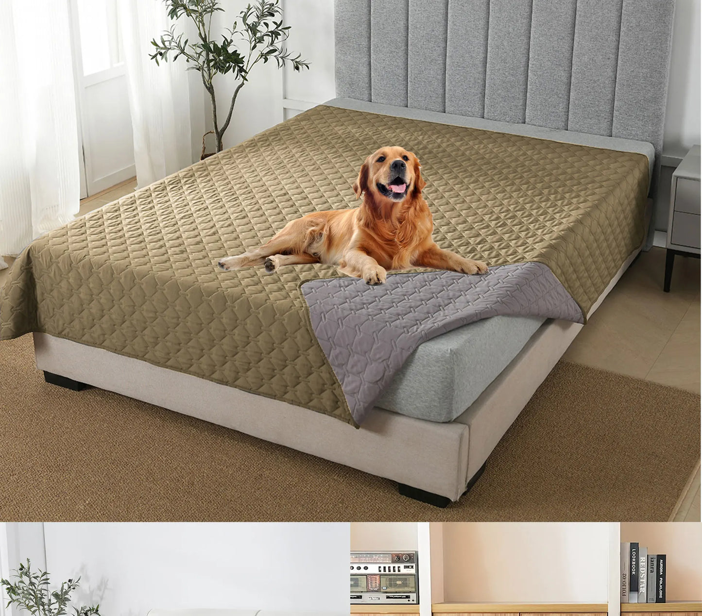 100% Double-Sided Dog Bed Cover Pet Blanket Sofa Couch Furniture Protector for Kids Children Dog Cat, Reversible