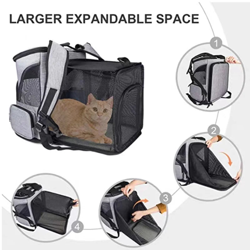 Astronaut Expandable Pet Backpack, Portable, Foldable, Transport, Travel Bag, Breathable Space Capsule, Cat & Dog Puppy Carrier