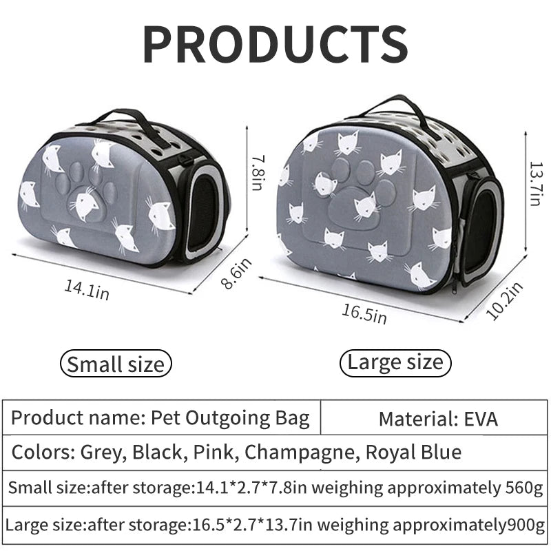 Portable Folding Breathable EVA Backpack for Pets, Cute Bag for Cats and Dogs, Outside the Household, Fashion