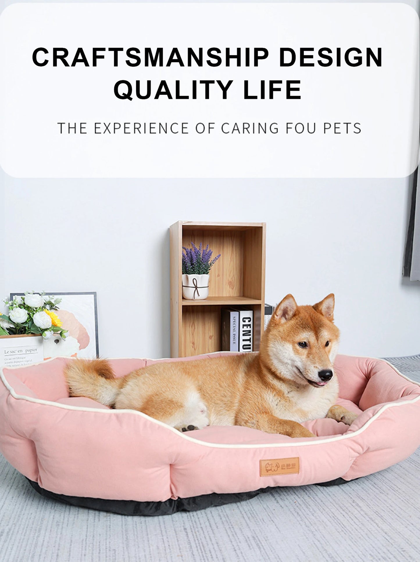 Imitation Suede Velvet Dog Bed Fluffy Soft High Rebound Breathable Dogs Mat Beds Bite-resistant Anti-slip Pet Dog Accessories