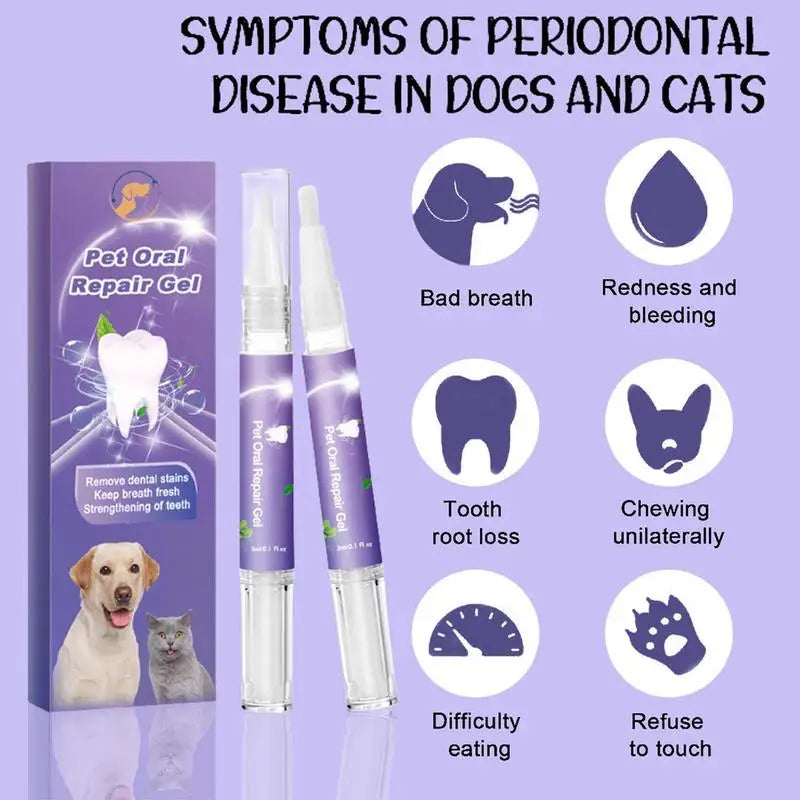 Pet Oral Repair Gel Tooth Repair Teeth Brushing Cleaner Natural Dog Toothpaste Gel For Kitten Dogs Cats Pets Breath Freshener