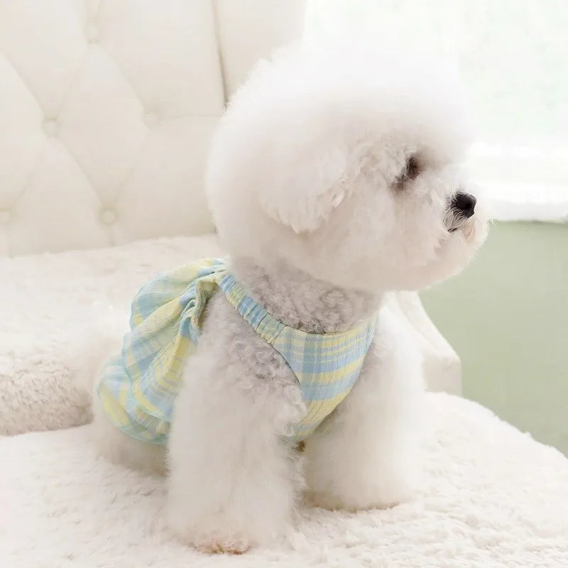 Summer Dog Clothes for Small Dogs Pet Dog Dress Striped Dog Girl Outfit Kitten Puppy Suspender Skirt Chihuahua Bichon Clothing