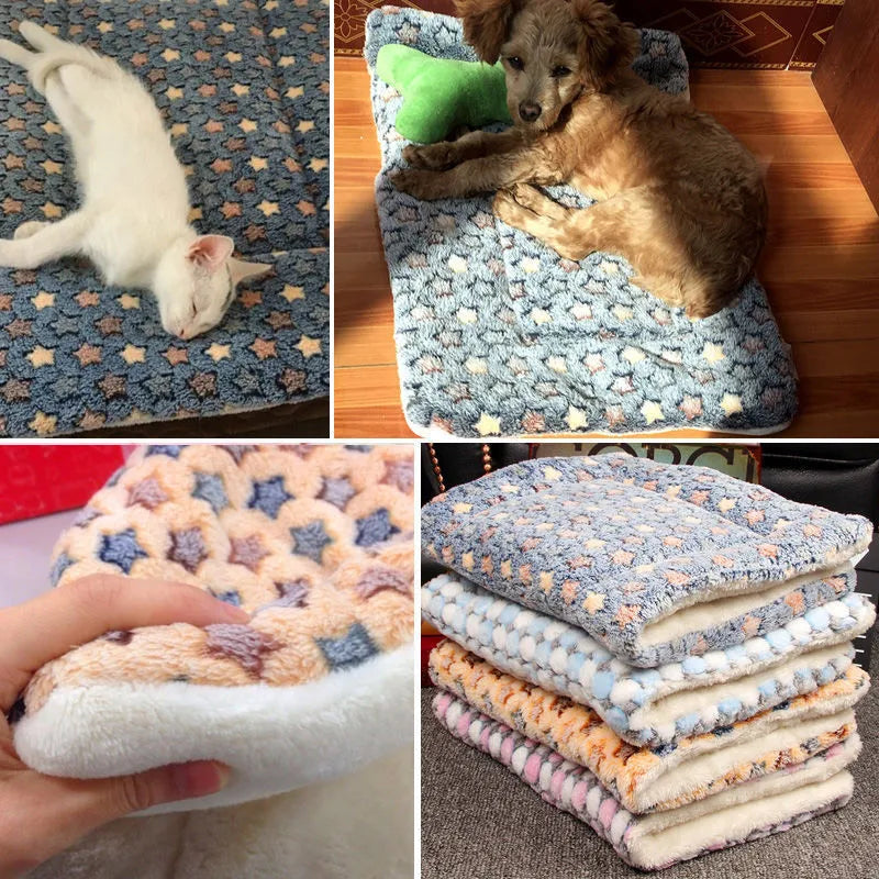 Pet Sleeping Mat Washable Plush Bed Mats for Cats Small Dogs Pad Blanket Warm Kitten Cushion Dog Accessories