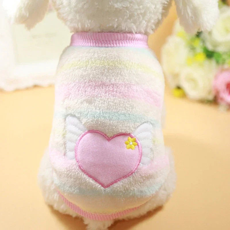 Fleece Dog Clothes Winter Small Dog Vest Cartooon Tiny Teacup Poodle Clothes For Dogs Shirt