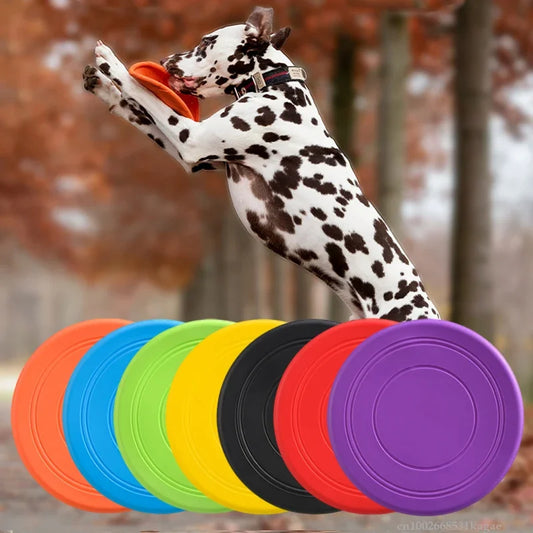 Pet Dog Flying Discs Toys Large Dogs Puppy Interactive Game Flying Saucer TPR Silicone Throwing Disk Resistant Chew Pet Supplies