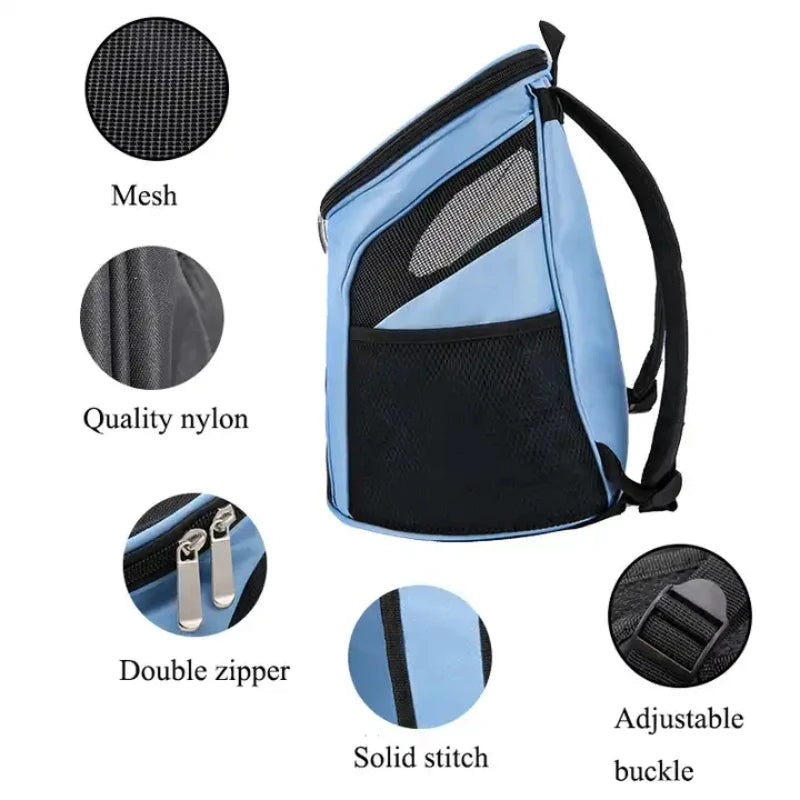 Portable Foldable Pet Mesh Carrier Dog Backpack Breathable Bag Dog Cat Large Capacity Outdoor Travel Carrier Double Shoulder Bag