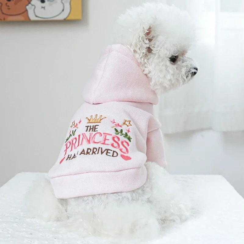 Pet Dog Clothes for Small Medium Dogs Winter Warm Dog Hoodie Letter Print Puppy Pullover Pet Sweatshirt Bichon Frise Dog Clothes