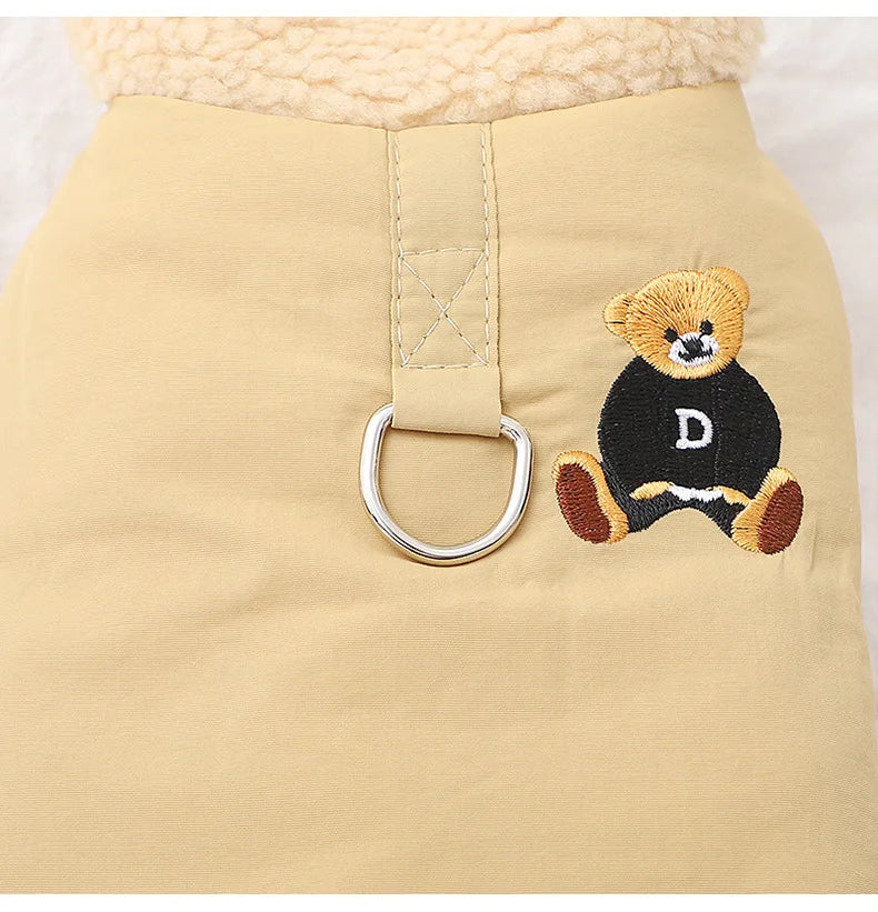 Dog Pet Clothing Bear Traction Jackets for Dogs Clothes Cat Small Winter Velvet Thickening Fashion Boy Yorkshire Accessories